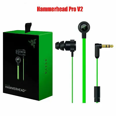 Razer Hammerhead Pro V2 In-Ear PC Music Game Headset Headphone Earphone With Mic • $23.79