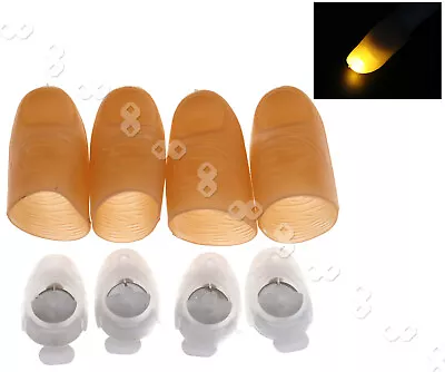 4 Pcs Magic Light Up  Thumb Props Fingers LED Trick Finger Lights Yellow • £6.06