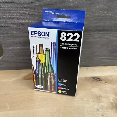 Epson 822 Black Cyan Magenta Yellow Ink Cartridge Set T822120-BCS Exp 08/26 • $39.99