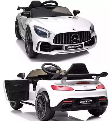 NEW Licensed Mercedes Benz AMG GTR 6V White Sports Car Electric Ride On Car Kids • £79.99