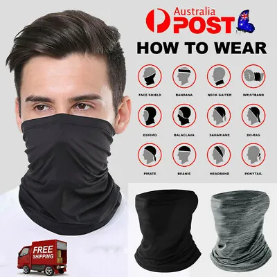 Cooling Neck Gaiter Face Scarf Tube For Bandana Balaclava Cover Snood Scarves • $5.23