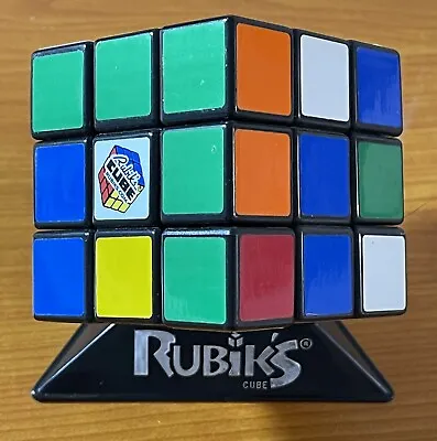 Vintage 1970s Rubik's Cube W/ Center Sticker Stating Rubiks.com And Stand • $7.95