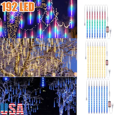 192LEDS Lights Meteor Shower Rain Snowfall Tree Xmas Garden Party String Lights  • $10.68