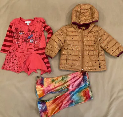 Baby Girl Gap Puffer Mustard Coldcontrol Jacket Naartjie Tunic Rubbies 12-18 Lot • $26.45