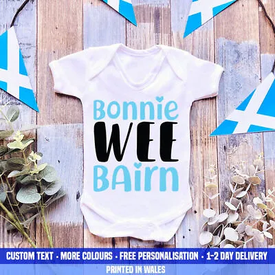 Bonnie Wee Bairn Baby Vest Scottish Scotland Funny Cute Football New Gift • £13.99