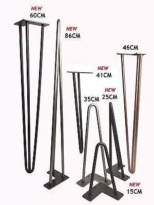 Hairpin Table Legs (PRICE PER LEG) Size  4-40  Choice Of Height Style & Colours • £8.75