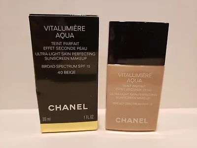 Chanel- Vitalumiere Aqua Ultra Light Perfecting Makeup SPF 15 - #40 Beige~ • $53.99