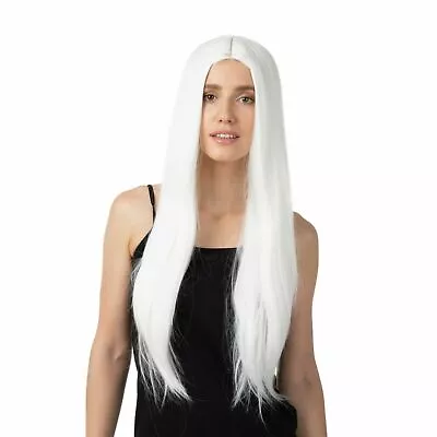 Deluxe Long White Wig Cosplay UK Cute GOT LOTR Fancy Dress Straight Womens UK • £10.99