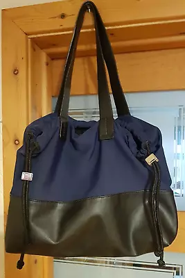 £7.50 • Buy Ladies M&S Soft Material Vegan Friendly Shoulder Bag Navy/Black
