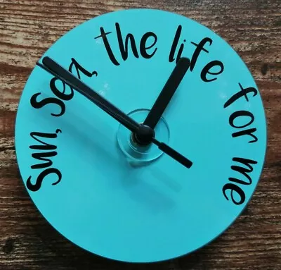 £6.49 • Buy Sun, Sea The Life For Me Wall Campervan Home CD Clock 120mm Non Ticking 