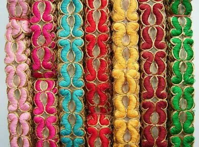Indian Saree Border SB 104 (9m X 24mm) Sari Trim Edging Lace Ribbon Craft • $58