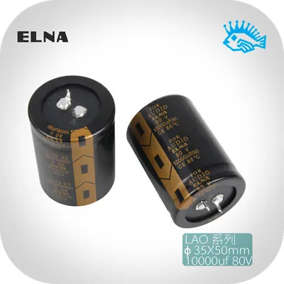 10000UF 80V FOR AUDIO ELNA LAO Series Fever Filter Electrolytic Capacitor 35X50 • $13.85