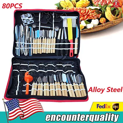 80Pcs Kitchen Carving Tool Kit Portable Vegetable Fruit Food Peeling Culinary • $24.70