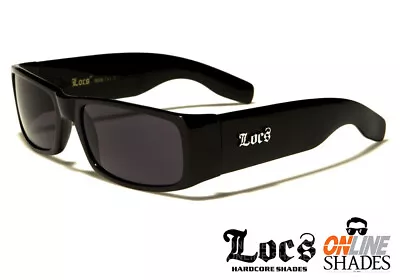 LOCS Authentic Rectangular OG Gangster Cholo BLACK Sunglasses Designer Maddogger • $8.95