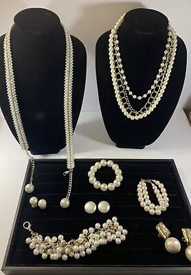 Lot Of 8 Vintage To Now Faux Pearl Jewelry Pieces Wear Craft Repair • $15