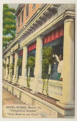 Hotel Humes Postcard Mercer PA • $6.99