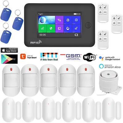 Y48 WiFi Tuya APP GSM Wireless Home Security Alarm Burglar System+Alexa+Google • $148.99