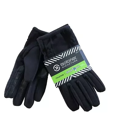 Isotoner Mens Gloves Touch Black Active Therma Flex Lining Large Unisex • $7.19