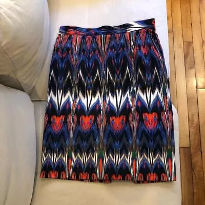 M Missoni Blue Red Black Abstract Print Pencil Skirt Size 44 • $65