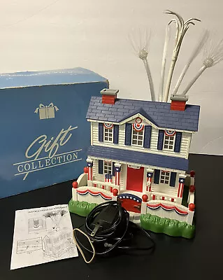 Patriotic Lighted Fiber Optic House 4th Of July Avon American  Decoration VTG • $24.75