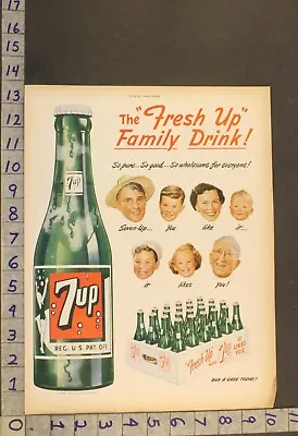 1950 7up Soda Pop Country Farm Family 24 Bottle Wood Case Decor Art Ad Xc17 • $21.95