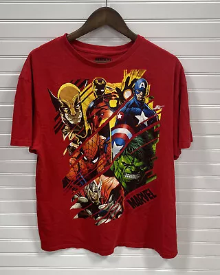 Marvel T-Shirt Adult Men's Superheroes Graphic Print Red Size X Large XL • $9.99