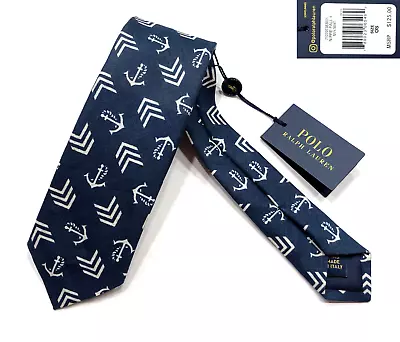 Polo Ralph Lauren Nwt $125 Nautical 100% Linen Tie Made In Italy W2.875  L57  • $79.95