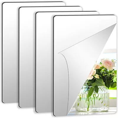 6Pcs Acrylic Mirror Tiles Wall Sticker Square Self Adhesive Mirror Sticker • $8.79