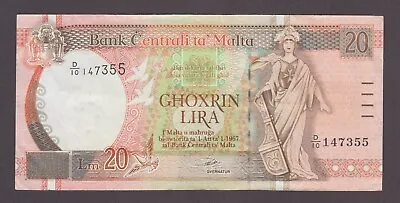 Malta P.48-7355  20 Lira Pfx D/10 Vf We Combine            2402 • $100