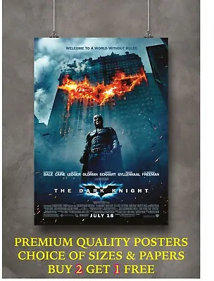 Batman The Dark Knight Classic Movie Large Poster Art Print Gift A0 A1 A2 A3 A4 • £11.33