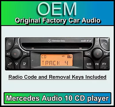 Mercedes E-Class Audio 10 CD Player Merc W210 Car Stereo + Radio Code And Keys • $215.63