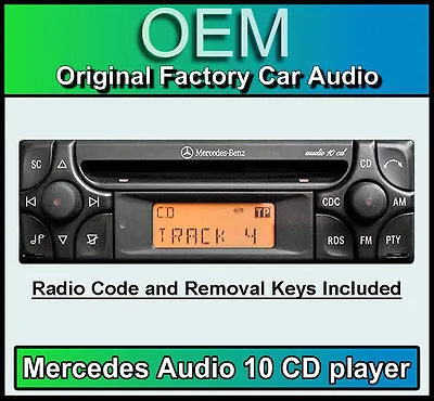 Mercedes SL Audio 10 CD Player Merc R129 Car Stereo + Radio Code And Keys • $211.17