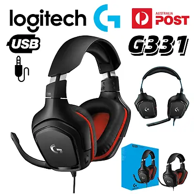 LOGITECH Wired Headset G331 Gaming Headphones Stereo Microphone 3.5mm PS4 Xbox • $89.27