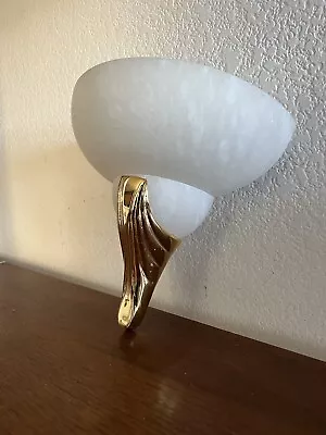 Italian Marble Sconce Lamp Mid Century Modern Mcm Eames Era Italy Light Gold • $125