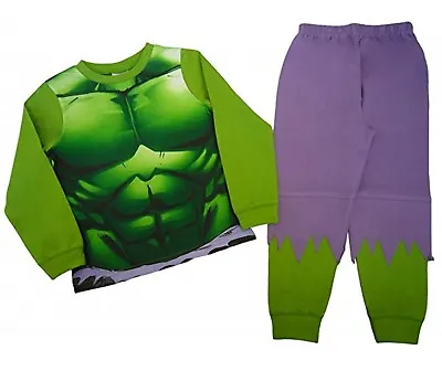 £7.99 • Buy Boys Marvel Incredible Hulk Novelty Pyjamas Pjs Ages 2 To 8 Years 