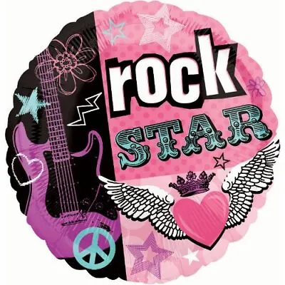 £8.58 • Buy Rocker Girl Rock Star Music Kids Birthday Party Decoration 18  Mylar Balloon