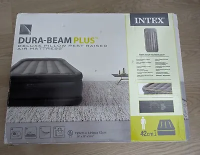 READ DESCRIPTION Intex Dura-Beam Deluxe Pillow Rest Airbed With Pump Twin + Bag • £25