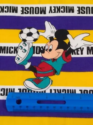 Fleece Fabric Knit MICKEY MOUSE Cotton NO STRETCH Material 2+ Yard Sports Soccer • $24.98