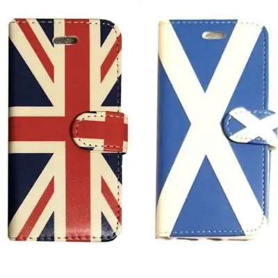 £4.95 • Buy Premium Scotland & Union Flag Flip Case Card Holder Cover For Samsung & IPhone