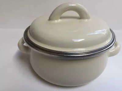 Megaware Cookware CREAM Enamel Covered Pan 1/2Qt Made In Spain! • $22.20