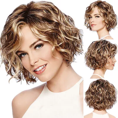 Women Ladies Natural Short Straight Wavy Curly Pixie Cut BOB Wig Hair Full Wigs- • £15.67