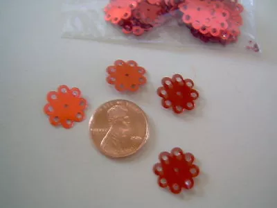 Vintage Red Metallic Carnation Sequins - Approx 50 Pcs • $2.50