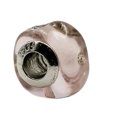 £8.75 • Buy Baci Italy Silver Charm Pink Murano Glass Bead Bracelet Charm 