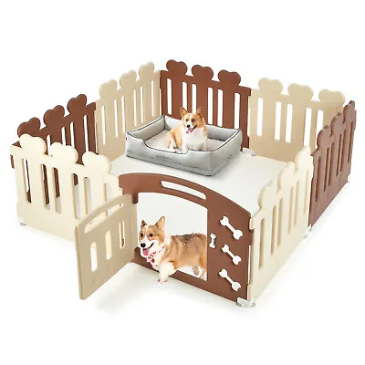 24  H 8-Panel Pet Playpen W/ Door Indoor Outdoor Exercise Puppy Fence • $75.99