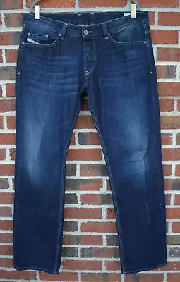 DIESEL Men's 36x33 Viker Regular Straight-Fit Blue Jeans Ormlo Wash Button Fly • $55