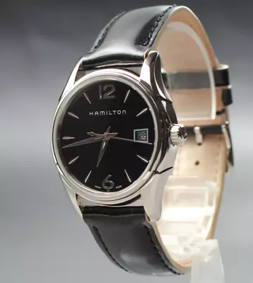 [N MINT] Vintage HAMILTON Jazzmaster H323510 Date Black Dial Quartz Ladies Watch • $189.90