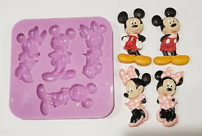Mickey And Minnie Mouse Silicone Mould For Cake Toppers Chocolate Clay Etc • £9.99