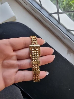 £30 • Buy DKNY Gold Bracelet With Buckle And Rhinestones (Adjustable)