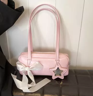 Pink Faux Leather Purse Tote Bag Handbag • $18