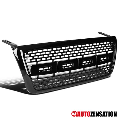 Fit 2004-2008 Ford F150 Glossy Black Raptor Style Front Bumper Hood Grille Grill • $85.99